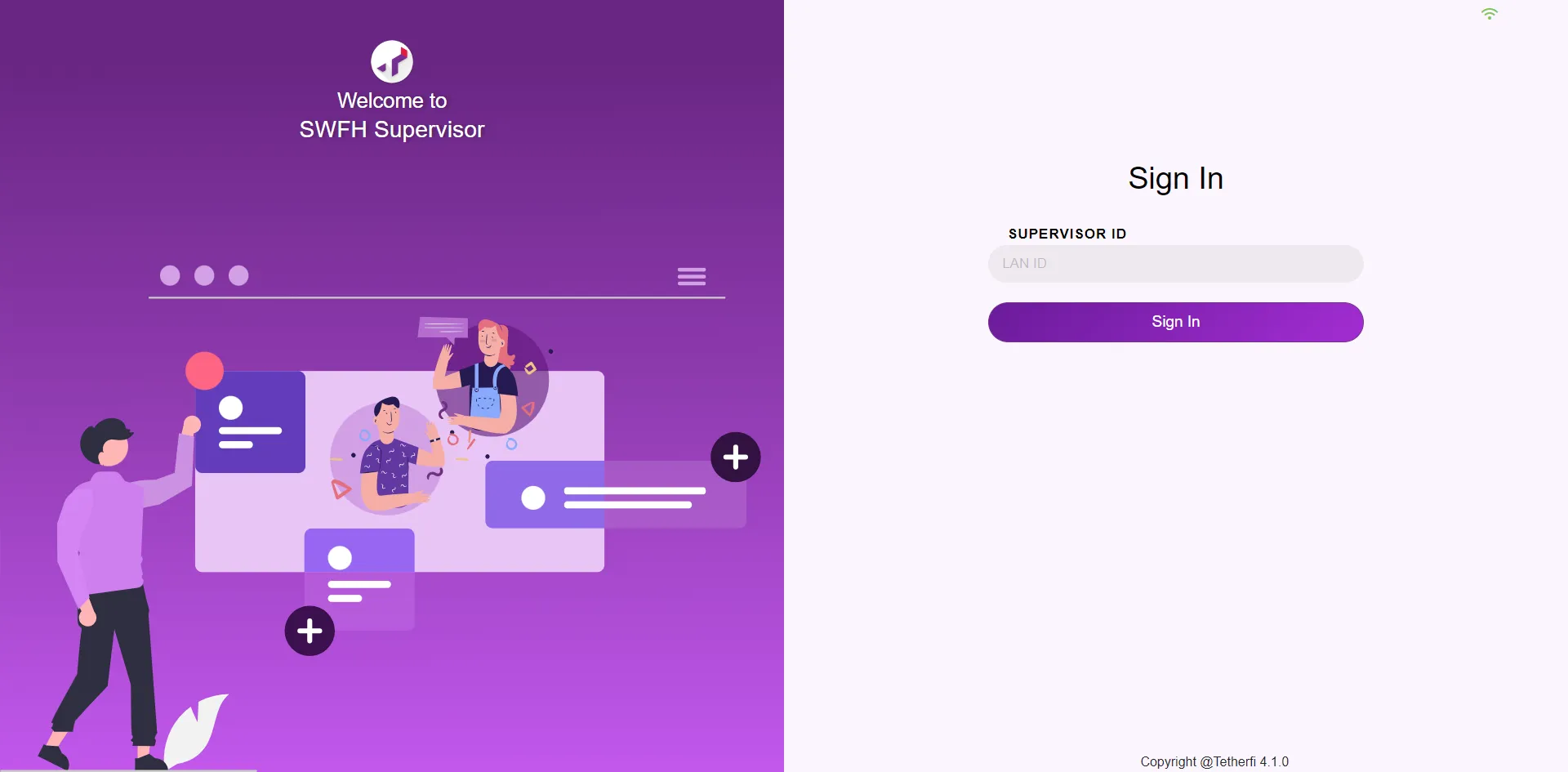 Supervisor Console Sign In Page (no SSO)