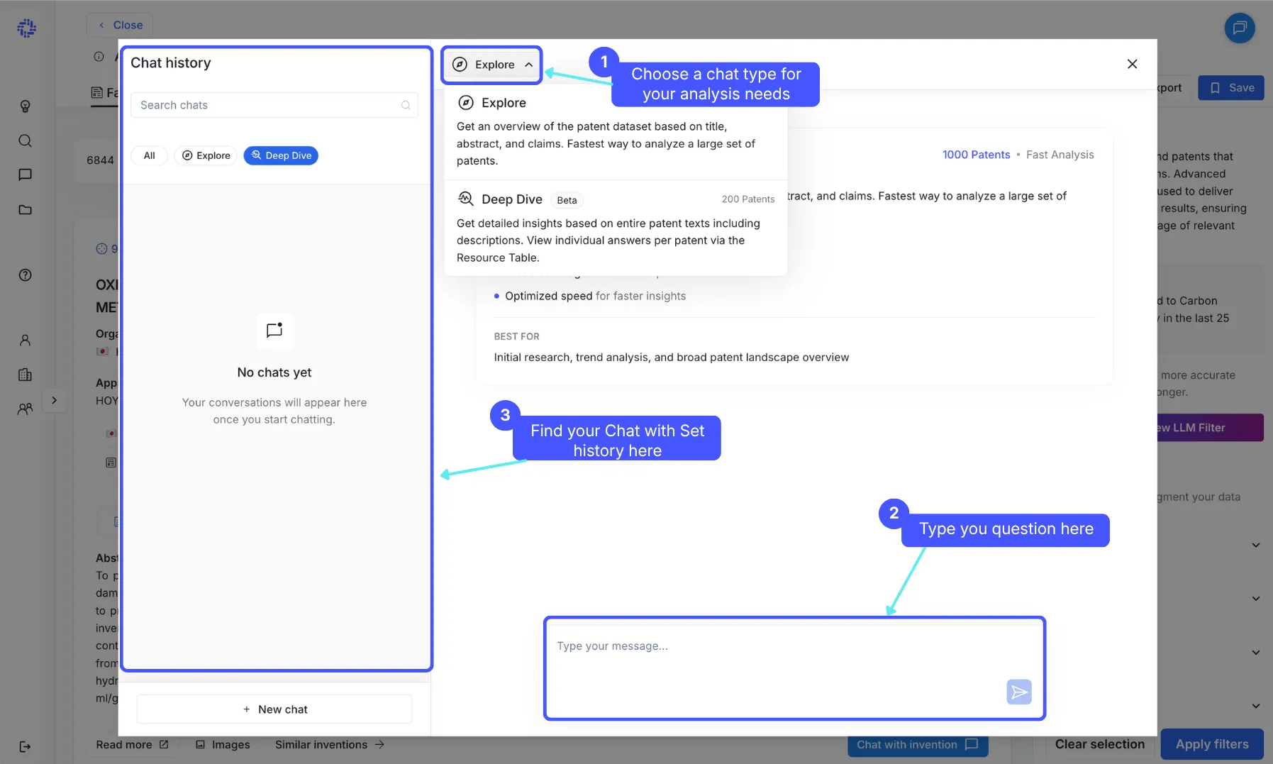 Chat with Set interface
