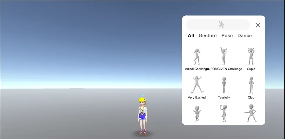 Example where thumbnail buttons are set on the gesture panel after execution Example where thumbnail buttons are set on the gesture panel after execution