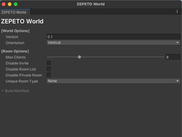 World Settings World Settings