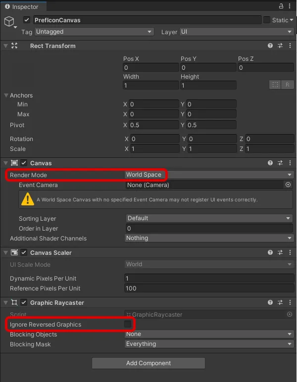 Exemple de configuration de Canvas