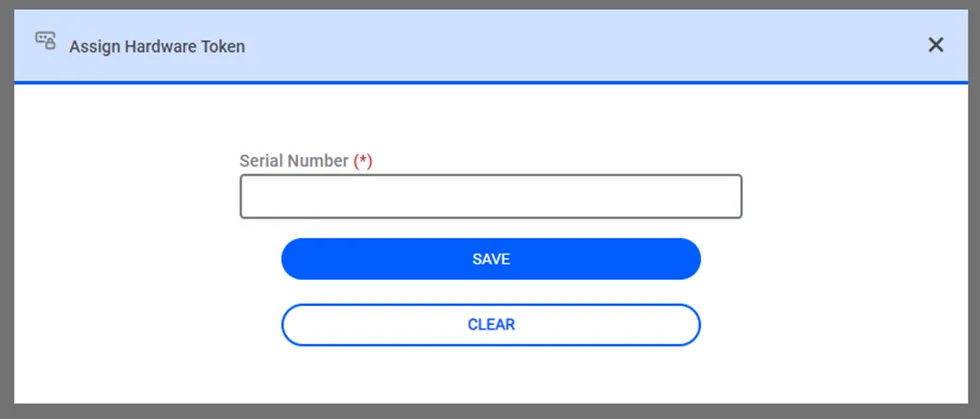 Assign Hardware Token Assign Hardware Token