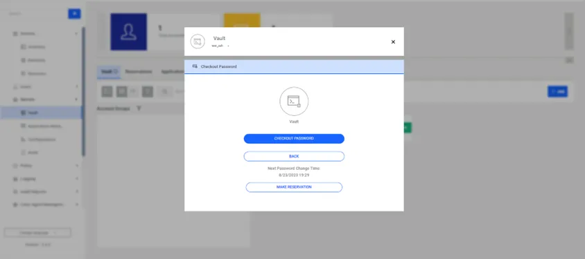 Checking out a password Checking out a password