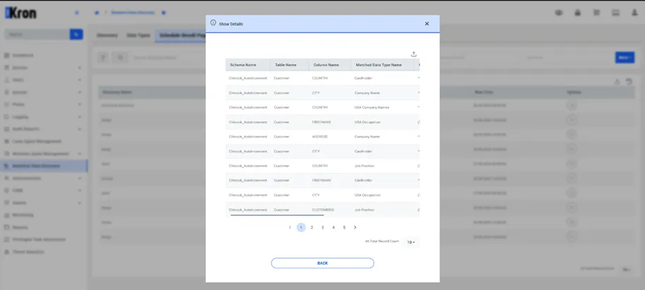 Schedule Data Discovery Results Schedule Data Discovery Results