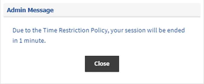RDP Profile Time expiration Warning RDP Profile Time expiration Warning