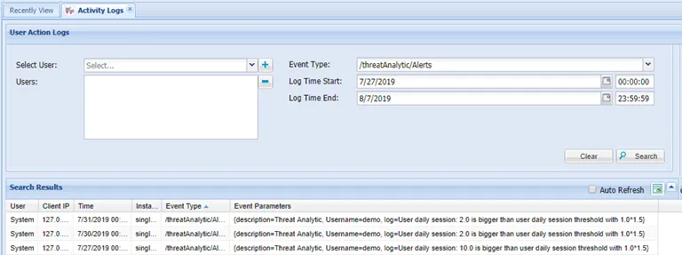 Session Alert Threshold Session Alert Threshold
