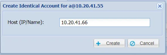 Create Identical Account dialog box Create Identical Account dialog box