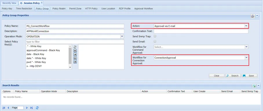 Connection Approval Workflow Configuration