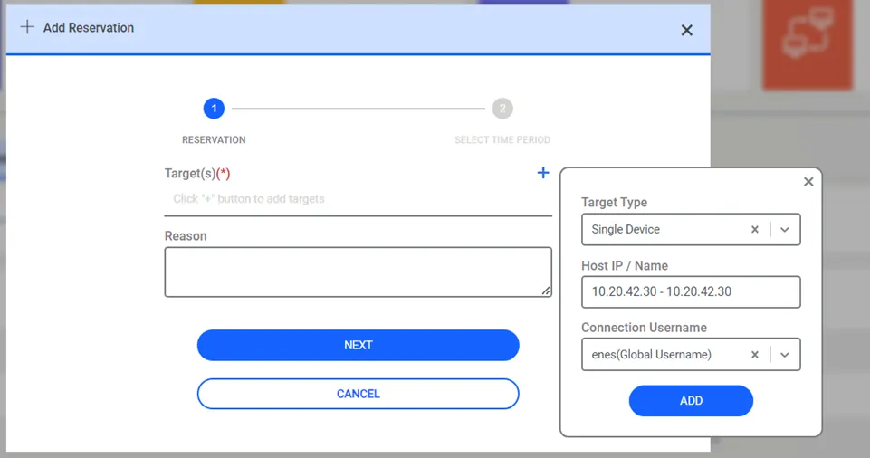 Single Device Selection in Connection Reservation