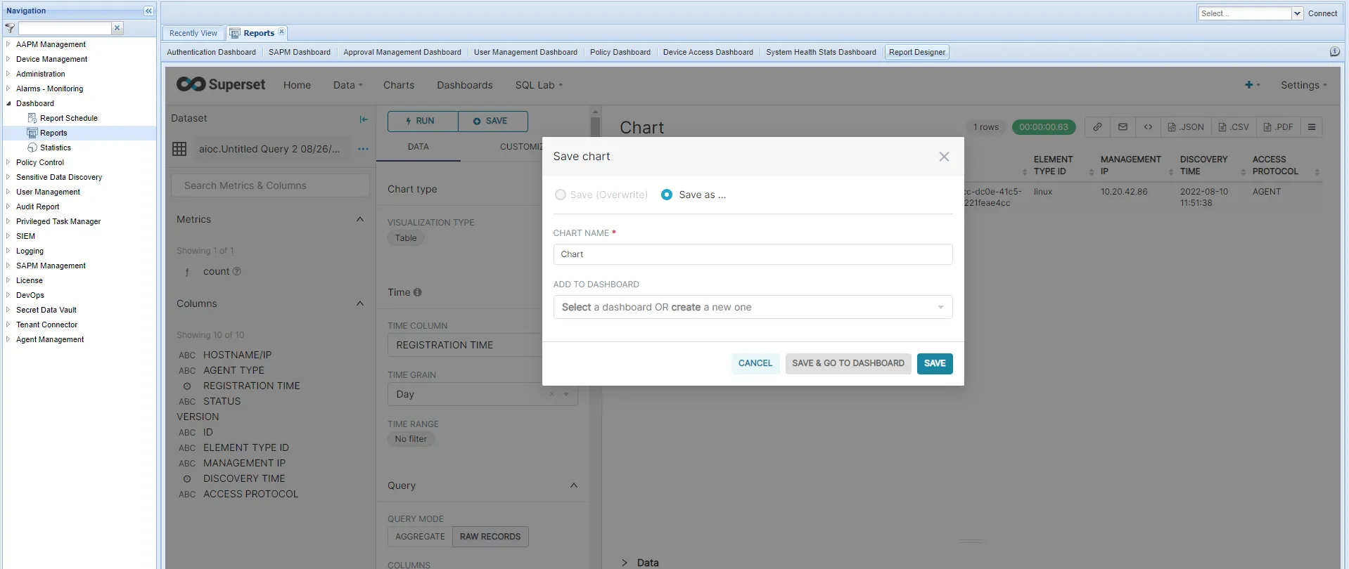 Overwrite or Save New Chart and Link to Dashboard