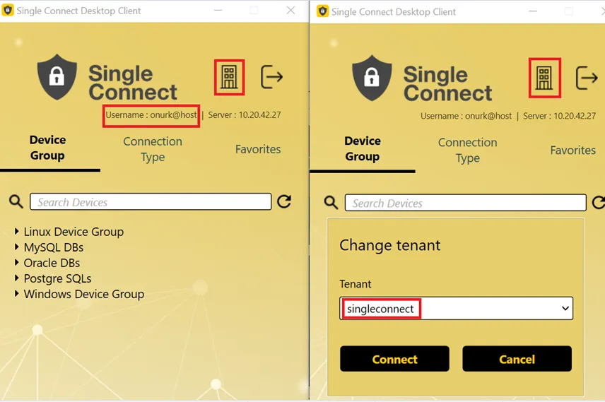 Switch to Tenant Side and Select one of the Tenants