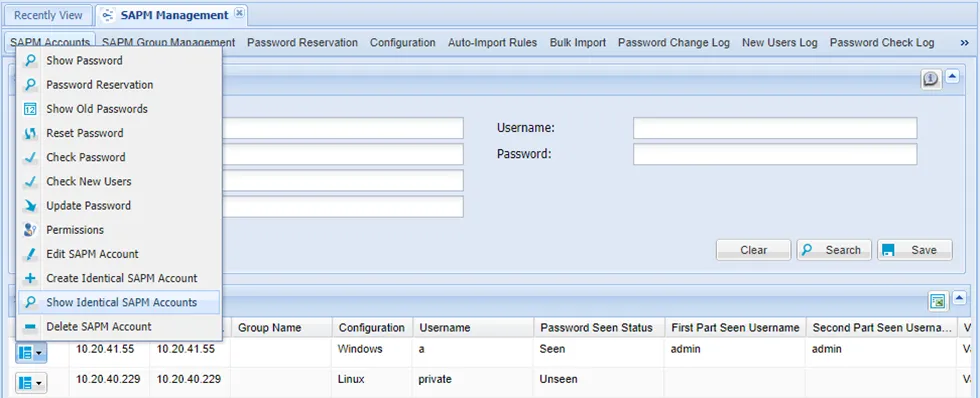 Showing Identical SAPM Accounts