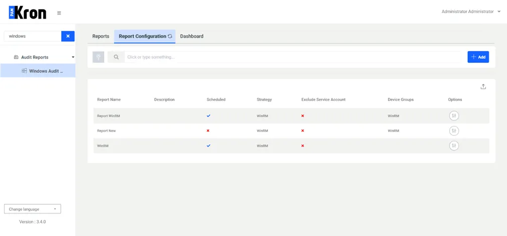 Windows Audit Report Configuration