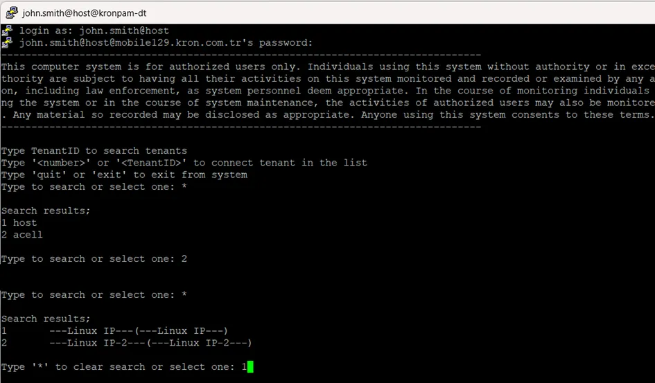 Connect to a Tenant or Host SSH Device over an SSH Client Connect to a Tenant or Host SSH Device over an SSH Client