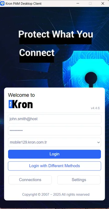SAML feature in the Kron PAM Desktop Client SAML feature in the Kron PAM Desktop Client