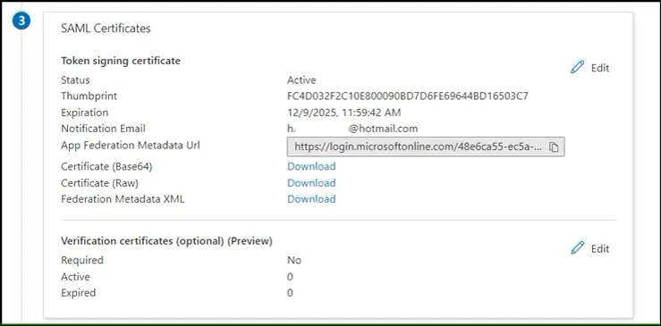 SAML Certificates SAML Certificates
