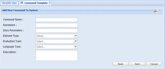 Add New Command Template Add New Command Template
