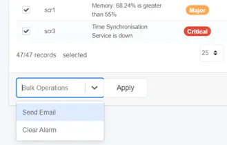 Bulk Operations in the Alarms Screen Bulk Operations in the Alarms Screen