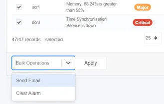 Bulk Operations in the Alarms Screen