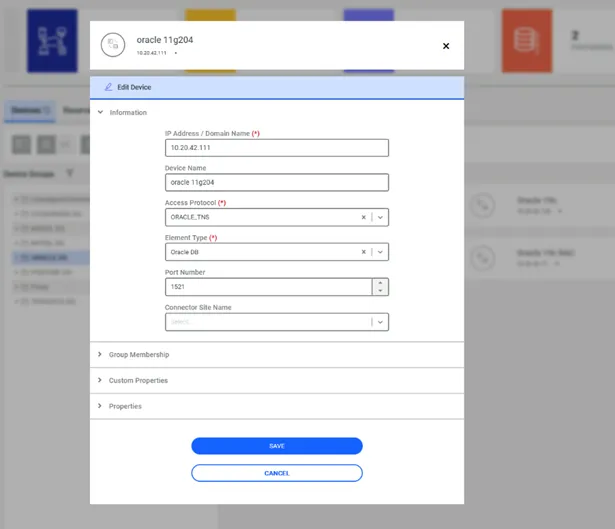 Database Device Addition / Group Membership Section Database Device Addition / Group Membership Section