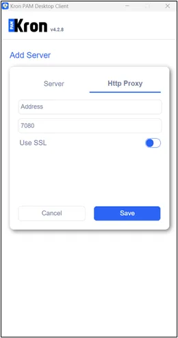 When SSL is enabled, enter the correct SSL parameters from the HTTP Proxy tab.