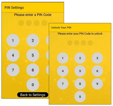 Set and use your pin code.