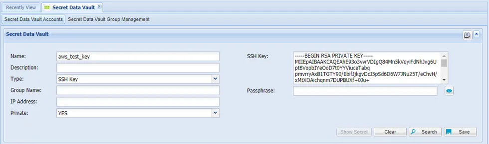 SSH Key in the SA SSH Key in the SA