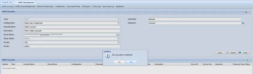 Adding Static Configured Static Accounts