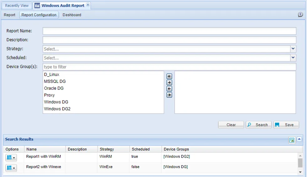 Windows Audit Report Configuration Windows Audit Report Configuration