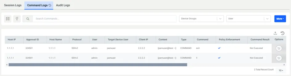 Command Logs
