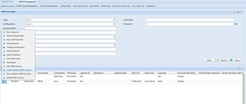 Identical SAPM Account Creation Option Identical SAPM Account Creation Option