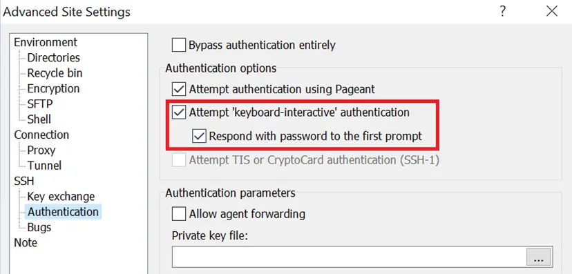 MFA Usage on WinSCP