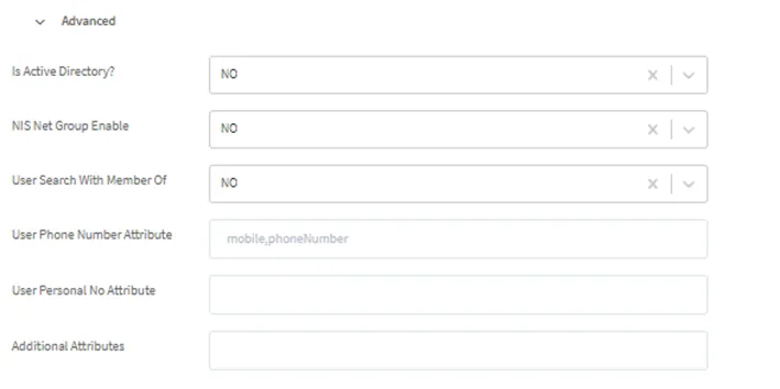 LDAP Account Advanced Settings LDAP Account Advanced Settings