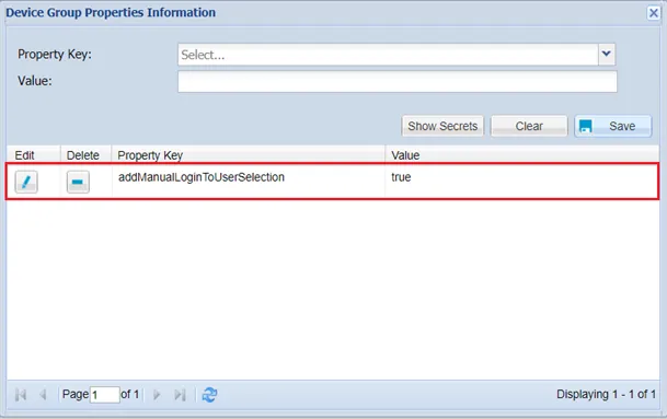 Manual Log In Property on Device Group Properties Manual Log In Property on Device Group Properties