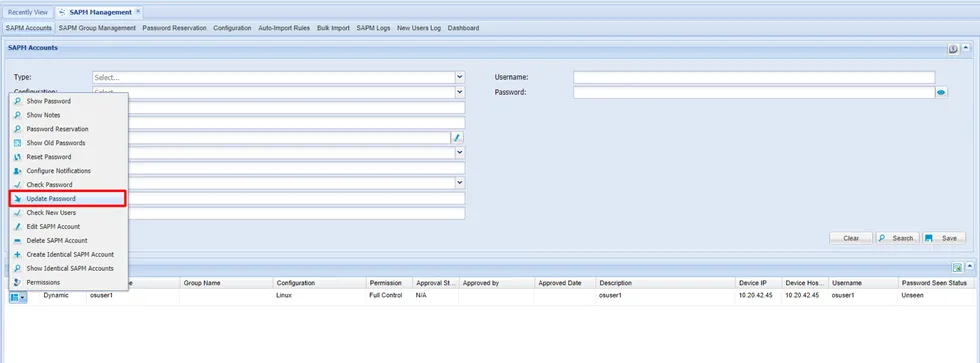 Changing Password Manually Changing Password Manually