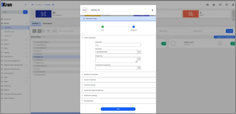 Device Group Username and Password 