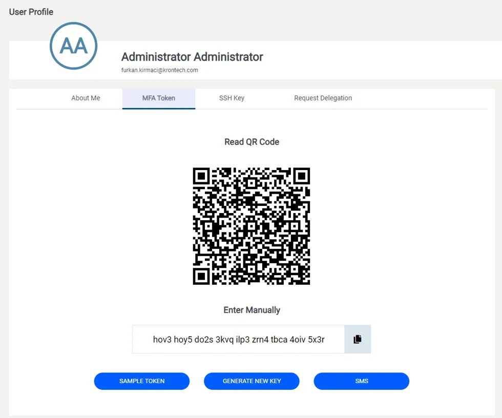 Multi-Factor Authentication (MFA) Activation Menu