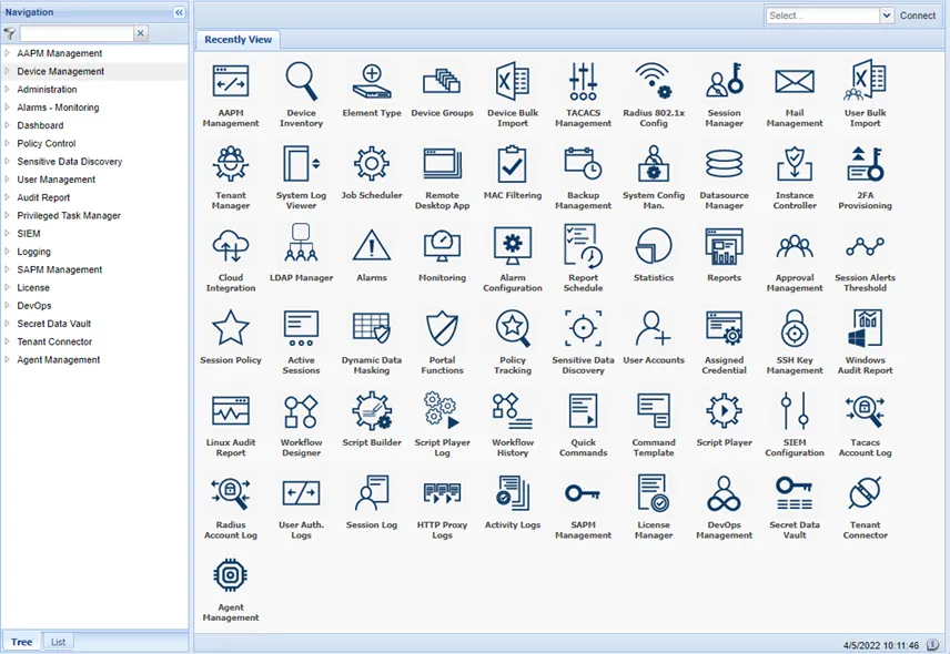 Navigation Pane - Kron PAM Reference Guide