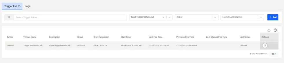 Saving an Trigger Processes Job Saving an Trigger Processes Job