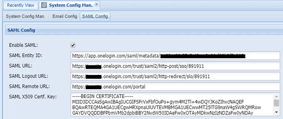SAML Configurations SAML Configurations