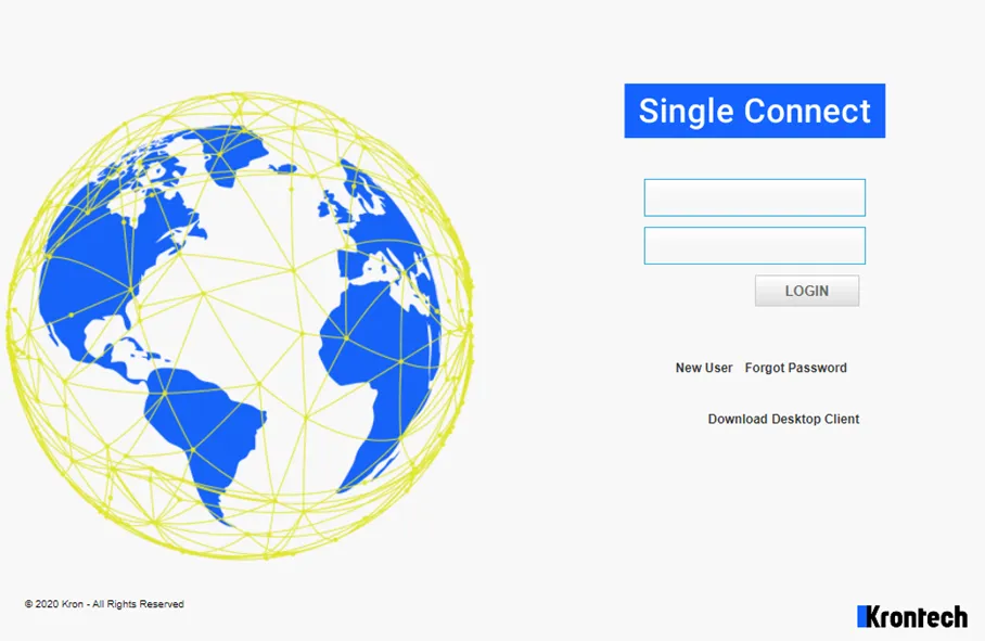 Single Connect login page Single Connect login page