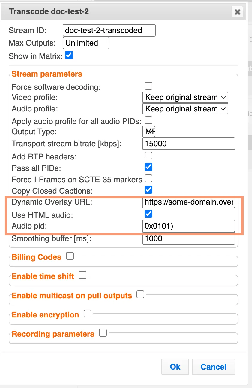 HTML Overlay Plugin Fields