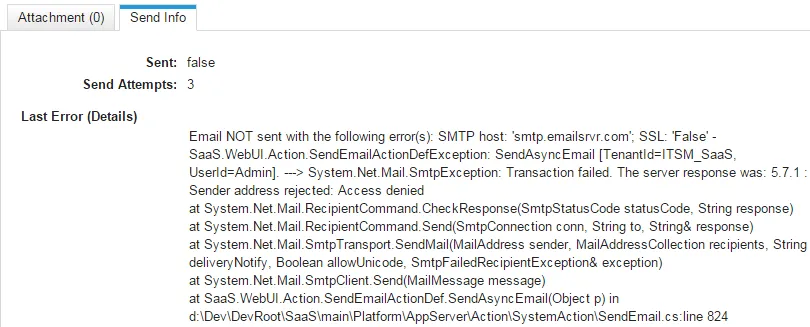 Image of the Send Info tab.