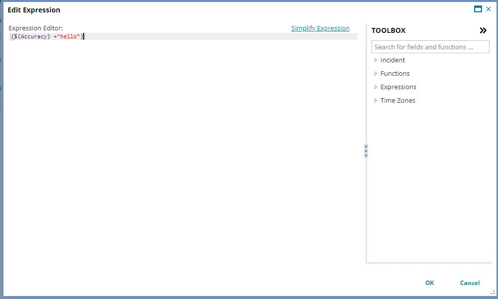 Expression editor screenshot