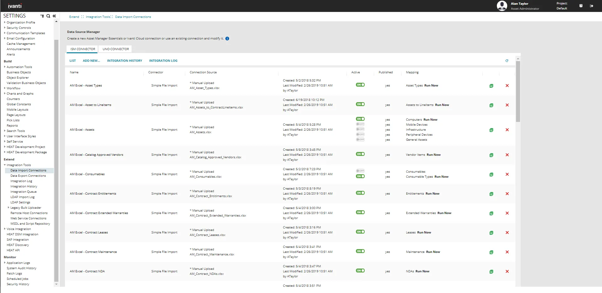 Image of the Data Source Manager page.