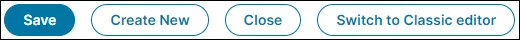 screenshot of graphical action designer top row function buttons