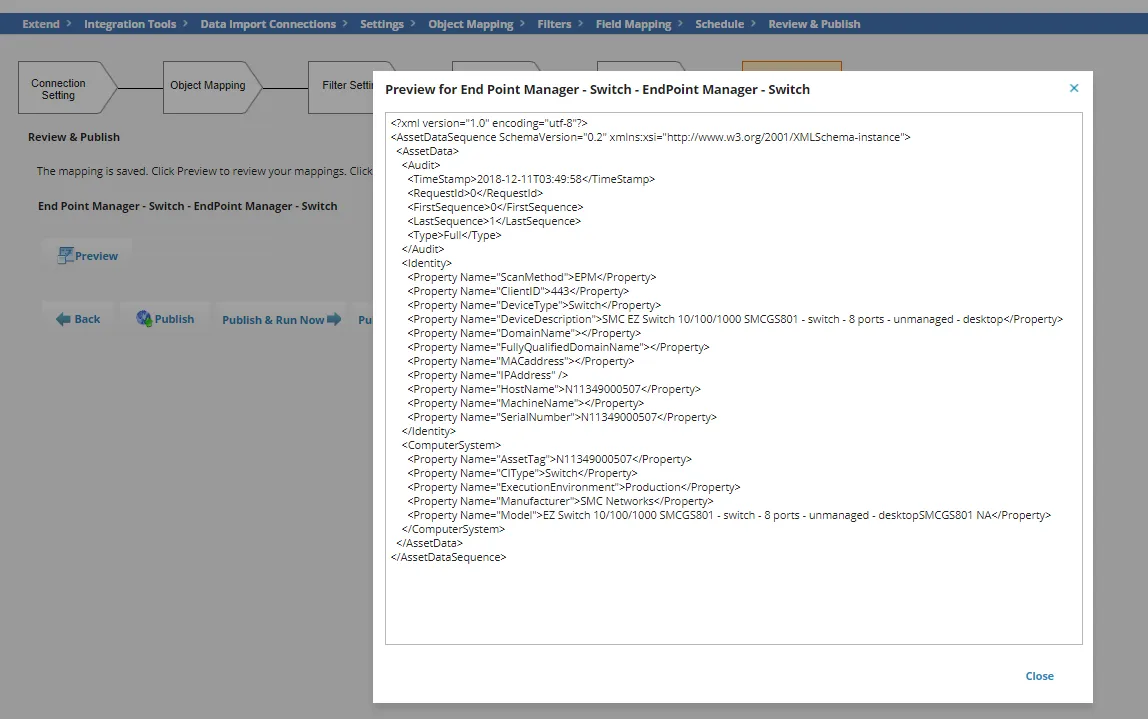 Preview your selected options before publishing.