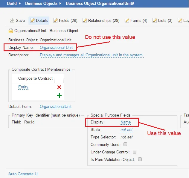 Linked field reference.