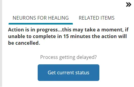 The Neurons workflow status.