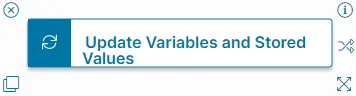 Image of the Update Stored Values and Variables Quick Action block in the Graphical Action Designer